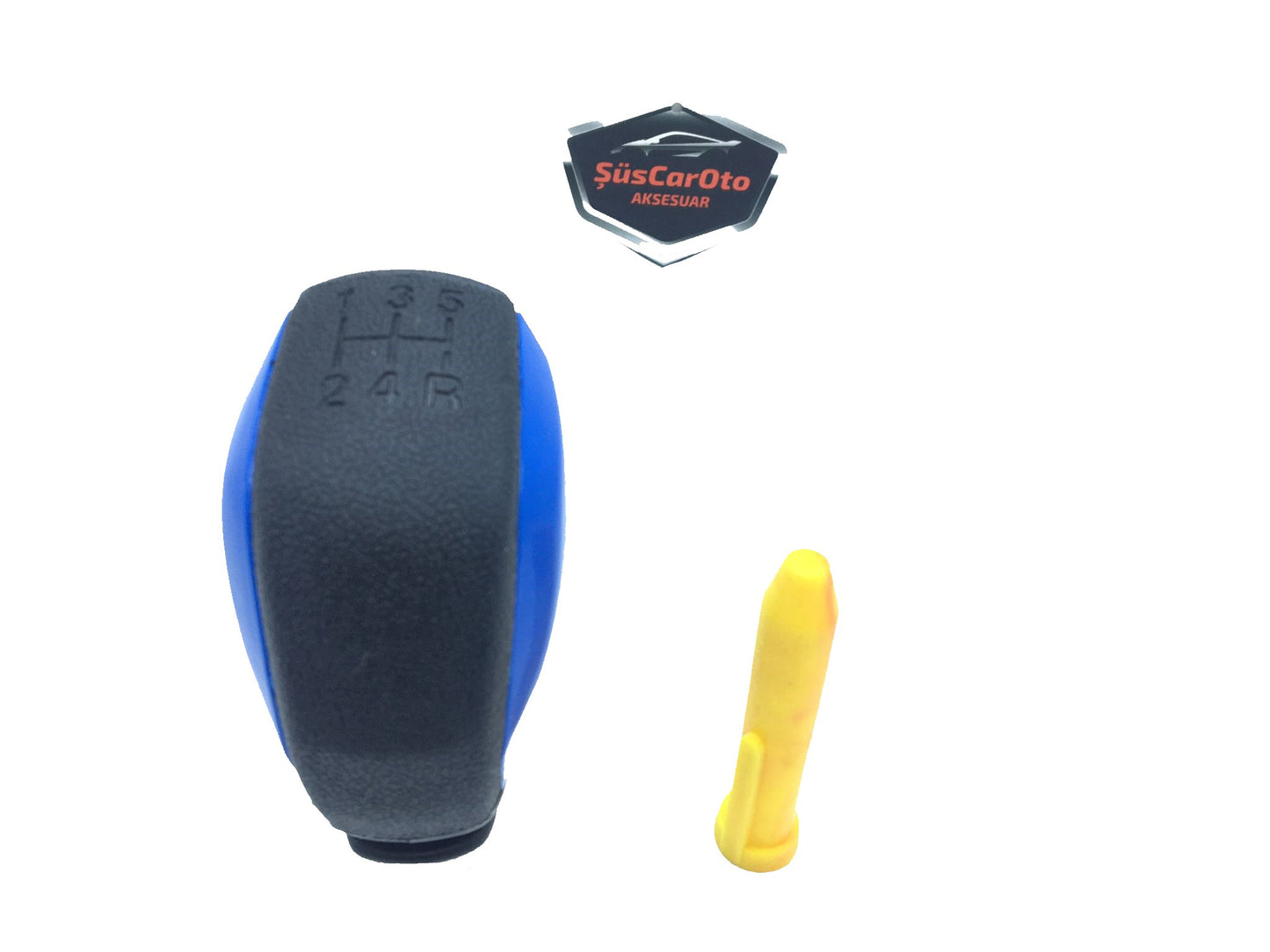 Pomo de palanca de cambios universal con apariencia deportiva, compatible con todos los vehículos, con adaptador, AZUL