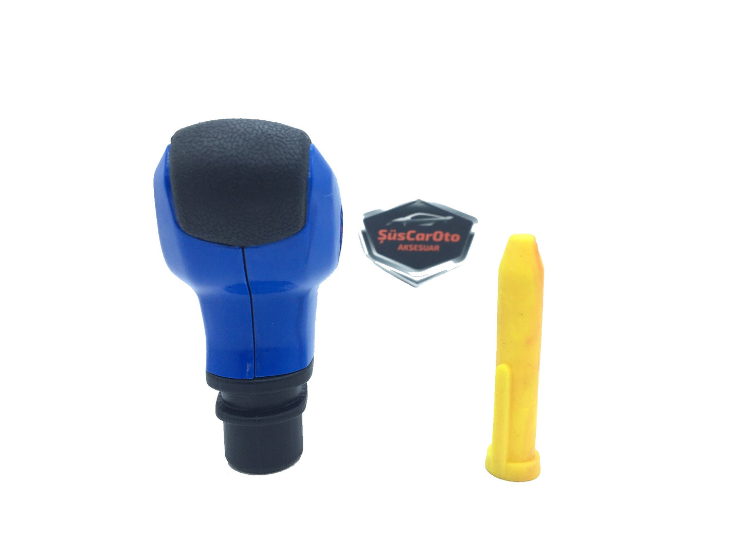 Pomo de palanca de cambios universal con apariencia deportiva, compatible con todos los vehículos, con adaptador, AZUL