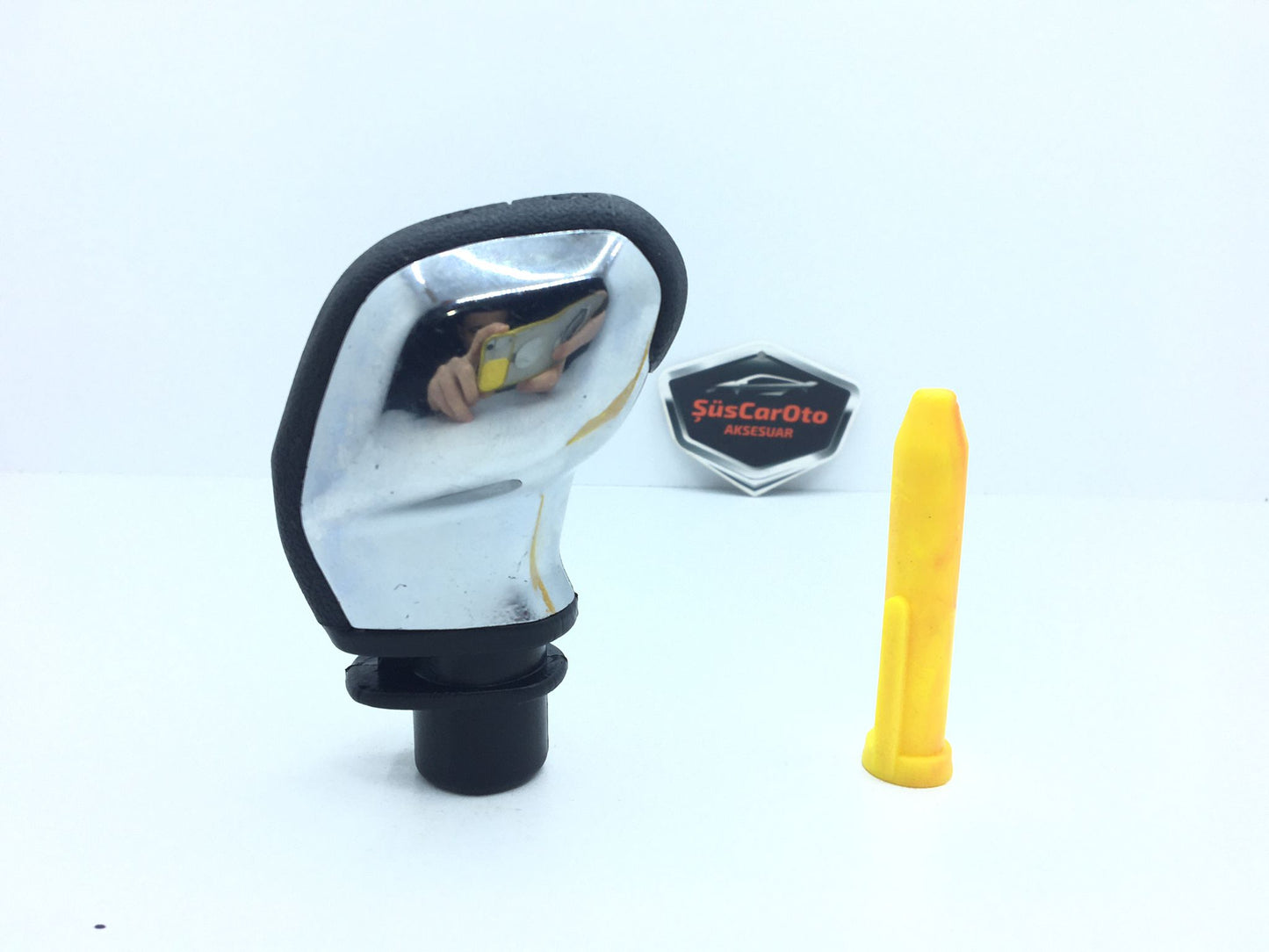 Pomo de palanca de cambios deportivo universal compatible con todos los vehículos con adaptador CROMADO