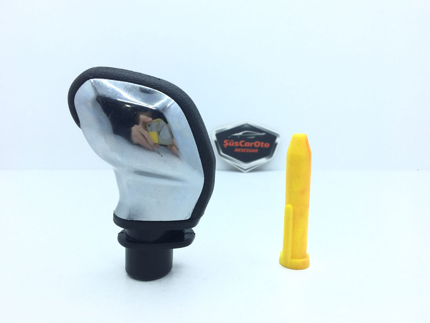 Pomo de palanca de cambios deportivo universal compatible con todos los vehículos con adaptador CROMADO