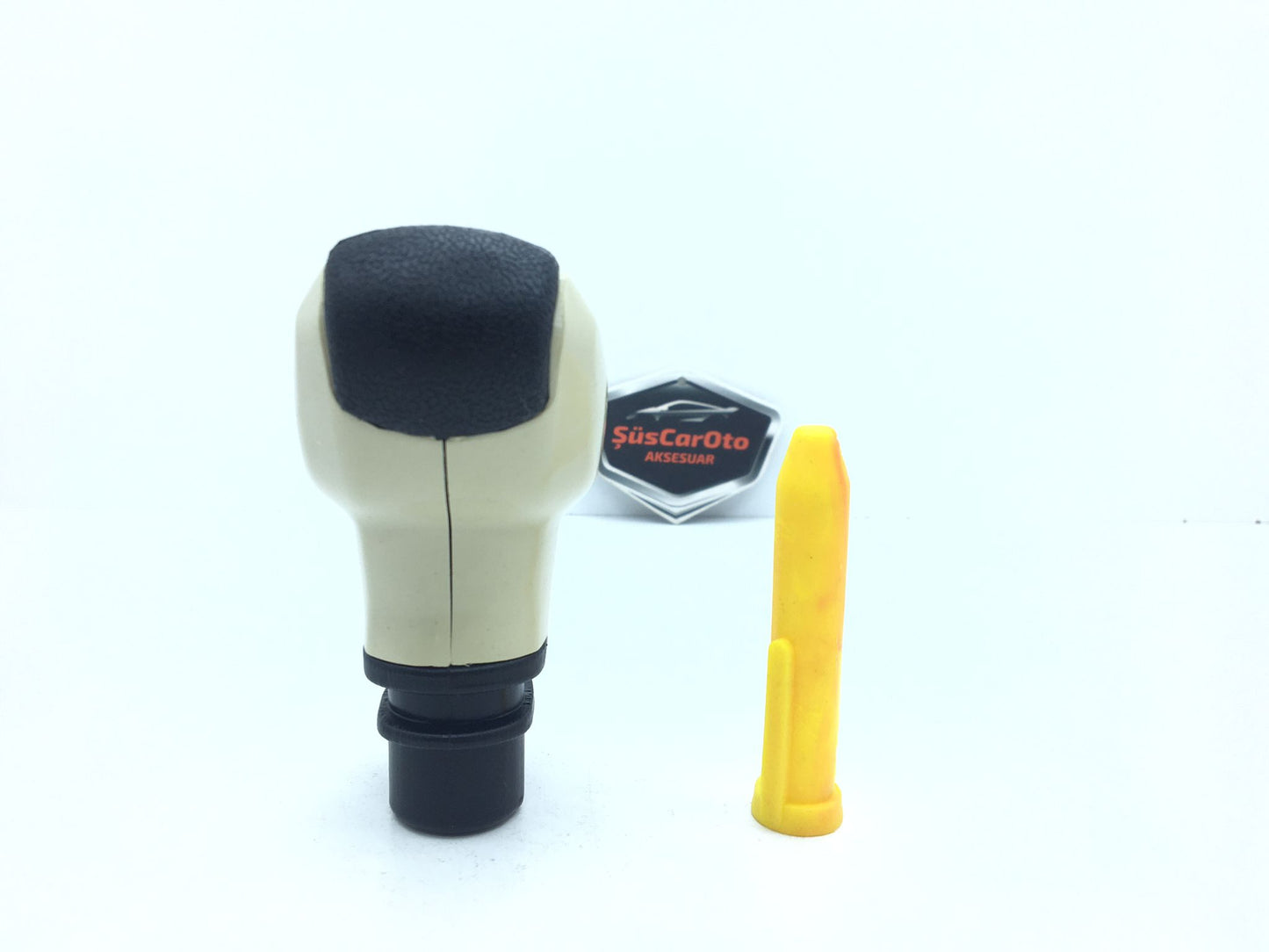 Pomo de palanca de cambios universal deportivo con adaptador, color BEIGE, compatible con todos los vehículos