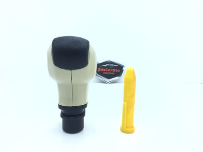 Pomo de palanca de cambios universal deportivo con adaptador, color BEIGE, compatible con todos los vehículos