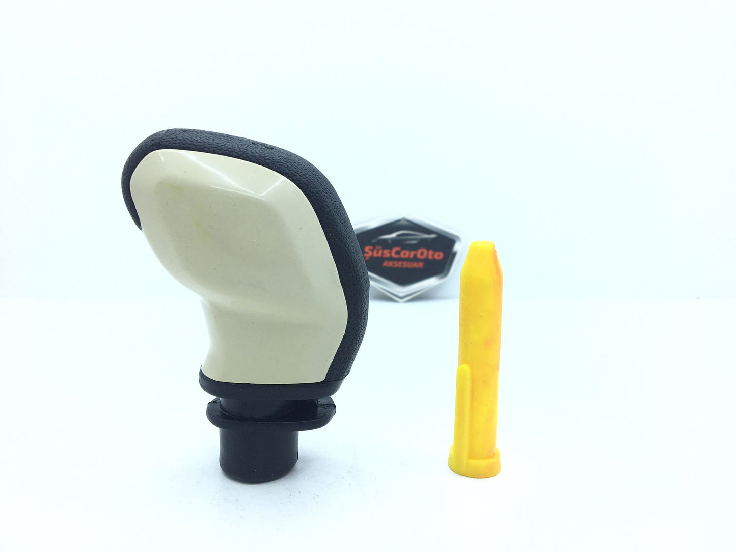 Pomo de palanca de cambios universal deportivo con adaptador, color BEIGE, compatible con todos los vehículos