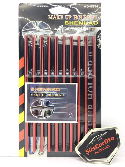 Kit de molduras decorativas para rejillas de ventilación de aire acondicionado de coche, color rojo