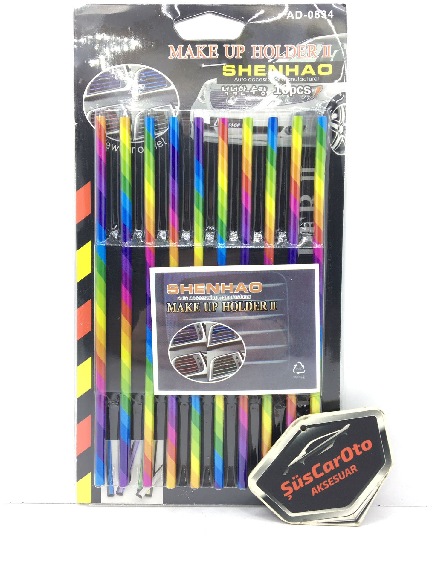 Juego de molduras decorativas para la rejilla de ventilación del aire acondicionado del coche, diseño de arco iris
