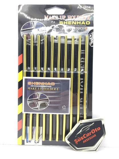 Rejilla de ventilación de aire acondicionado para coche, embellecedor decorativo de oro