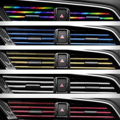 Conjunto de tiras decorativas para rejilla de ventilación del aire acondicionado interior del coche