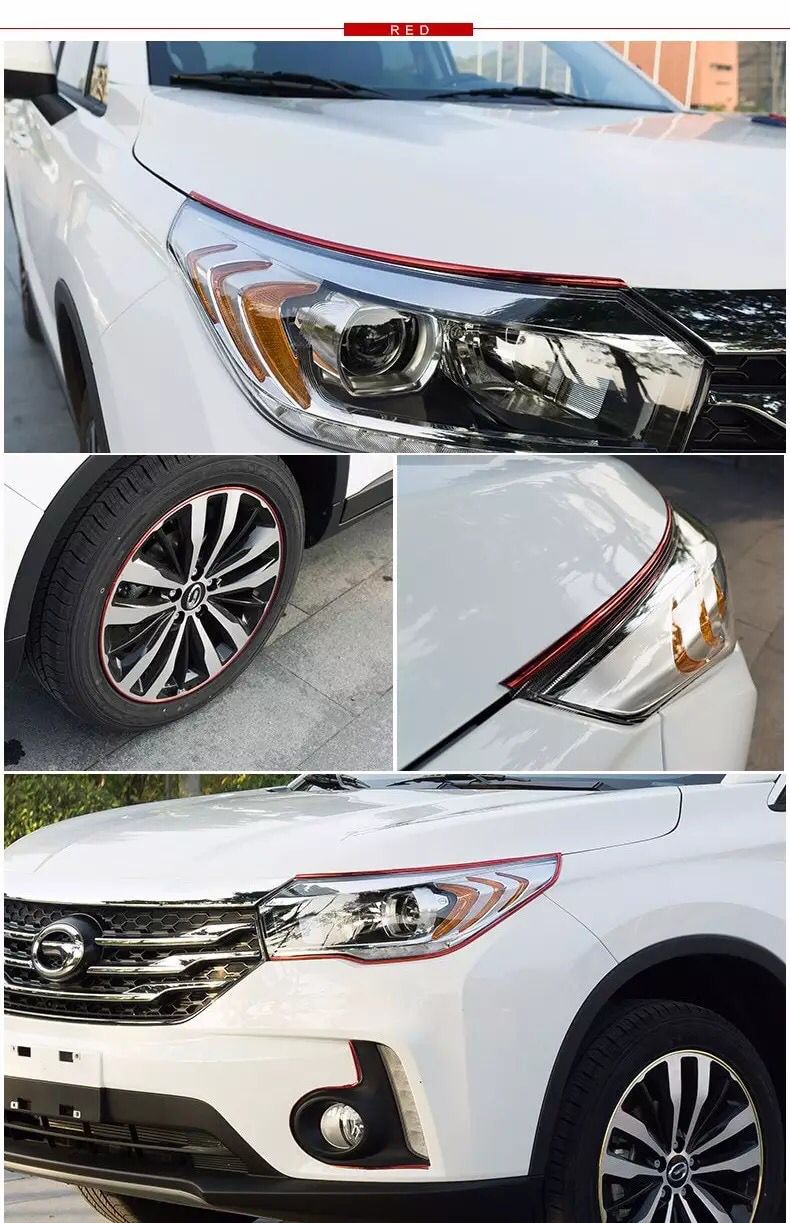Llanta de coche Coche Vehículo Aspecto metálico Neumático Llanta Embellecedor Cinta Llanta Tira 8 metros