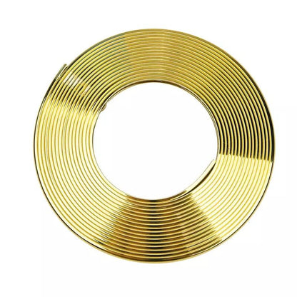 Embellecedor de Llanta de Coche, Aspecto Metálico, Tira Protectora para Llanta, Cinta para Llanta de 8 Metros, Color Dorado
