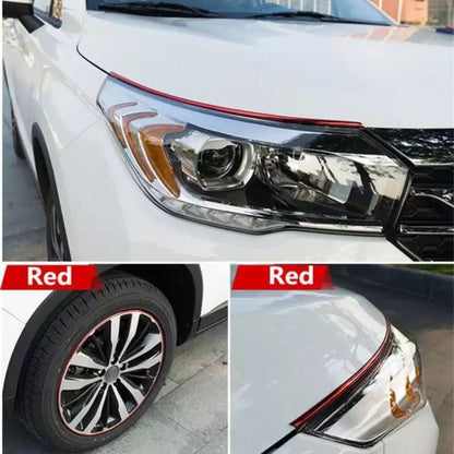 Vehículo Coche Auto Llanta Junta Tira de Moldura de Llanta de Goma Aspecto Metálico Tira de Llanta 8 Metros Rojo
