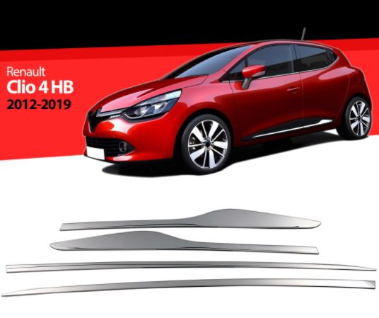 Embellecedores cromados para puertas laterales Renault Clio 4 HB, 4 piezas, 2012 y posteriores