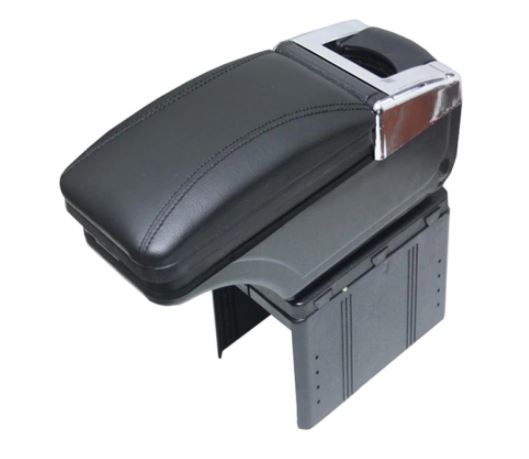 Apoyabrazos universal compatible con todos los coches, negro, deslizante, con cenicero y portavasos