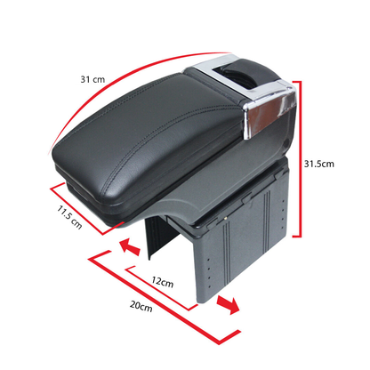 Apoyabrazos universal compatible con todos los coches, negro, deslizante, con cenicero y portavasos