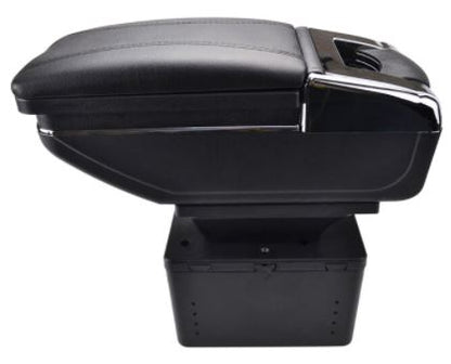Apoyabrazos universal compatible con todos los coches, negro, deslizante, con cenicero y portavasos