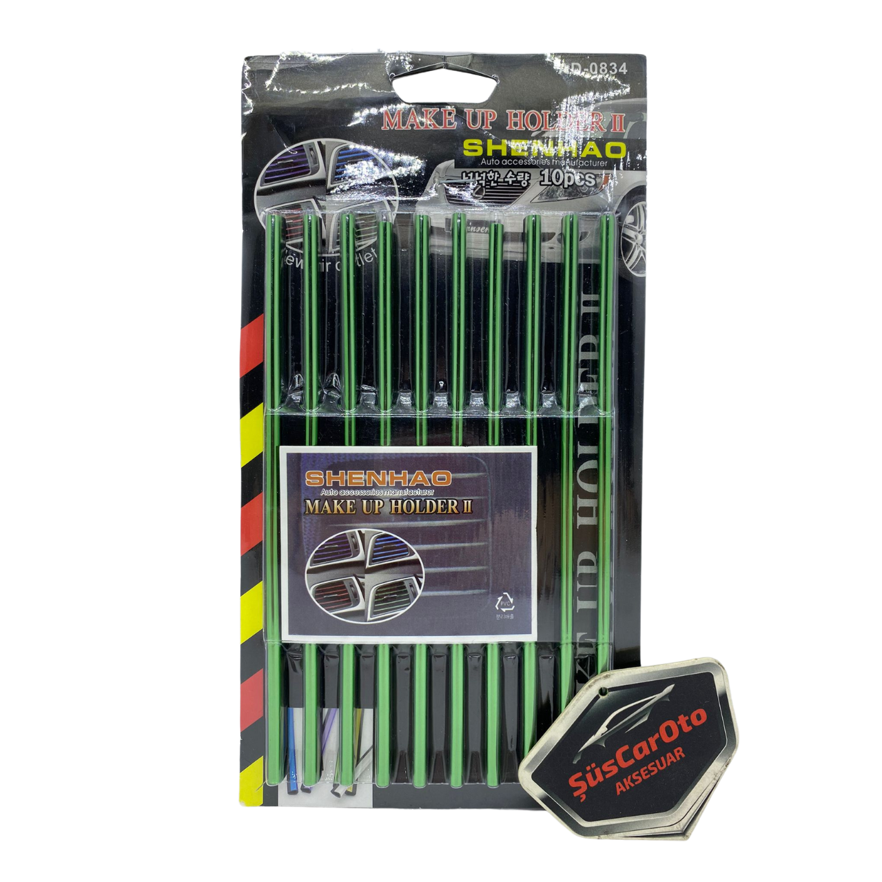 Kit de molduras decorativas para las rejillas de ventilación del aire acondicionado del coche, color verde
