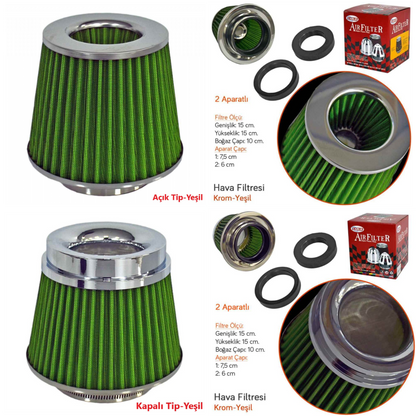 Filtro de aire universal de sonido y rendimiento mejorado +6 HP con adaptador