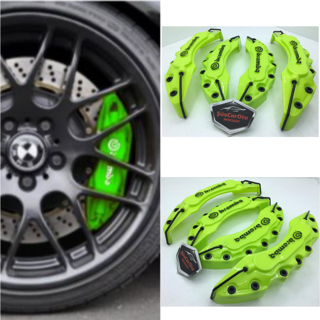 Juego de 4 cubiertas de pinza de freno Brembo universales de 17'' y más, verdes