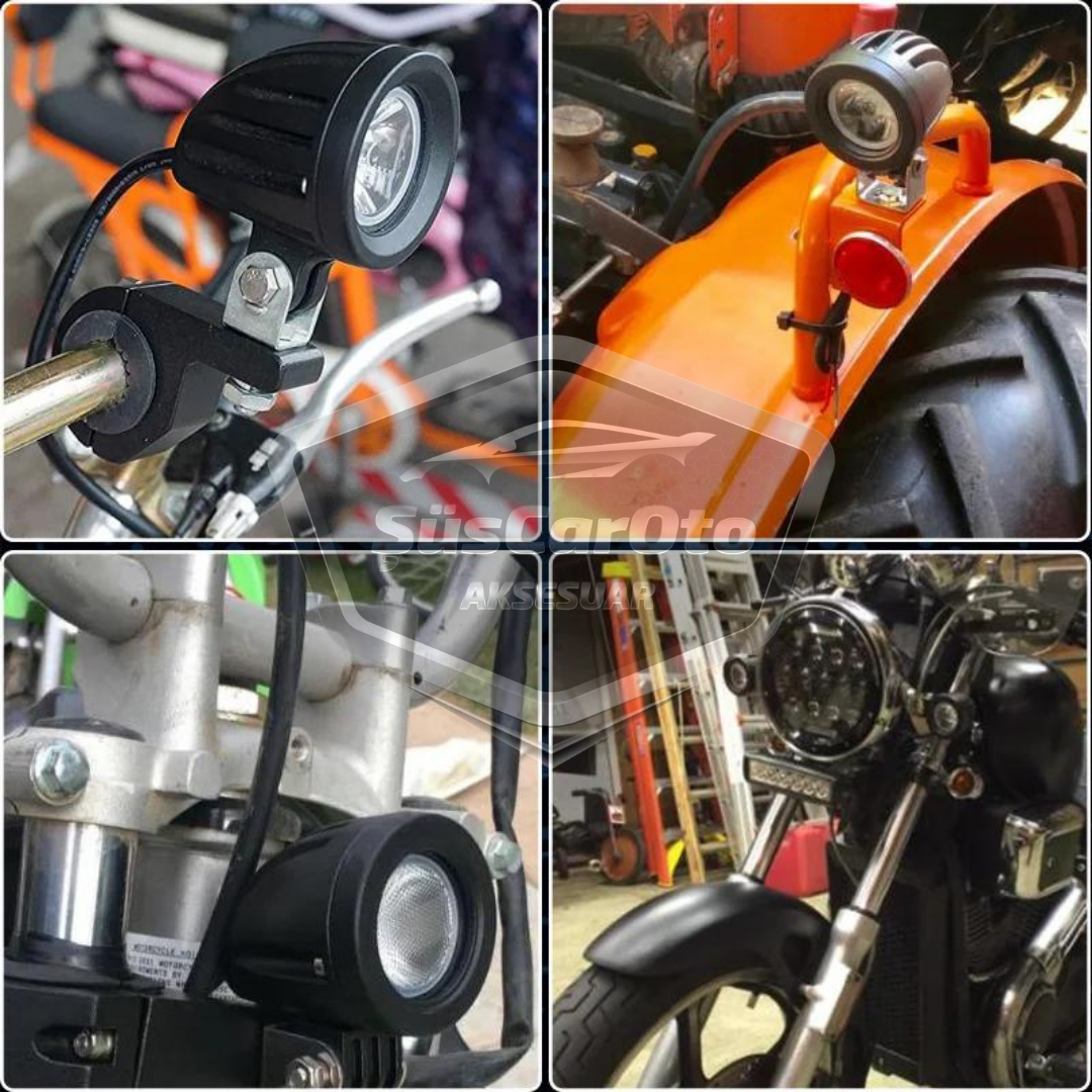 Barra LED Redonda Faro Antiniebla Blanco Coche Motocicleta Off Road Atv Carretilla Elevadora Lámpara Led Proyector Metal Lámpara de Trabajo para Terrenos 1 Unidad 10w